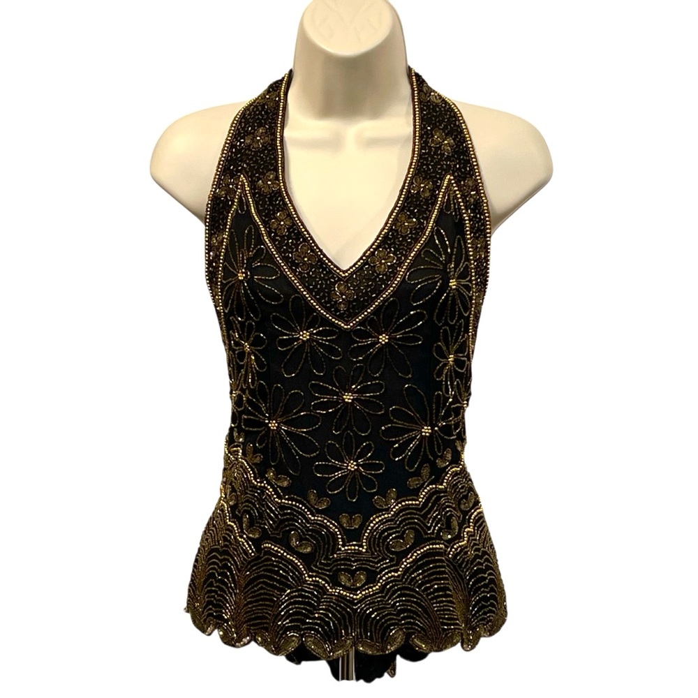 VTG 90’s Gopal Beaded Silk Halter Top- Women’s L